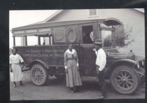REAL PHOTO BOOKER T. WASHINGTON SCHOOL ON WHEELES BUS POSTCARRD COPY
