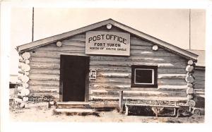 A5 CANADA Yukon Postcard Real Photo RPPC c1950 FORT YUKON Arctic Circle