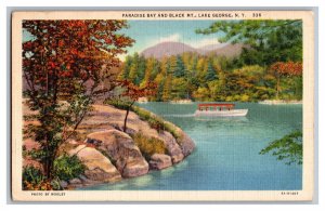 c1936 Postcard NY Paradise Bay Black Mtn. Lake George New York 