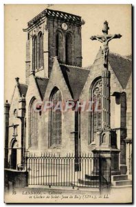 Old Postcard Lannion Calvary And Bell Tower Of Saint Jean De Baly