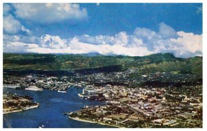 Aerial View of Honolulu Island of Oahu Hawaii Postcard