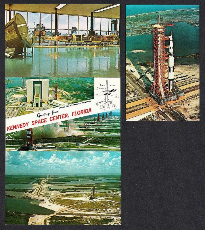 Apollo Saturn V Rocket Lot of 4 1960s-1970s Postcards