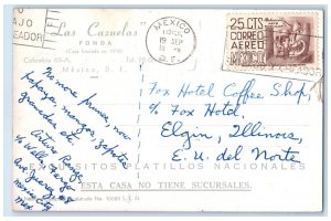 1955 Las Cazuelas Fonda Mexico City Mexico Big Letter Multiview Postcard