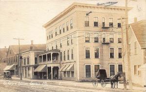 Calais ME St Croix Hotel Store Fronts Dirt Street Real Photo Postcard