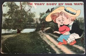 Vintage Postcard Used Horse/Couple “I’m Very Busy By The Way” LB