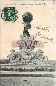 Old Postcard Beziers Plateau Poets Fountain Titan