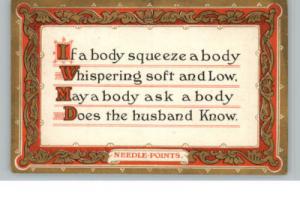 Squeeze Body Husband Verse c1910 Postcard