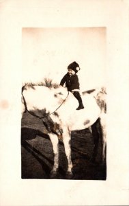 Horses Young Boy On Horseback Donald Froggatte Real Photo