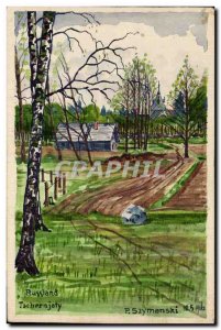 Old Postcard Fancy (drawing hand) Russia Russia Szymanski Tschernjaty