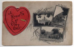 Chico California Souvenir Greeting Heart Fold Out Views Postcard AA75454