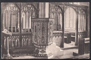 Devon Postcard - Bovey Tracey Church, Pulpit and Screen    RS1320