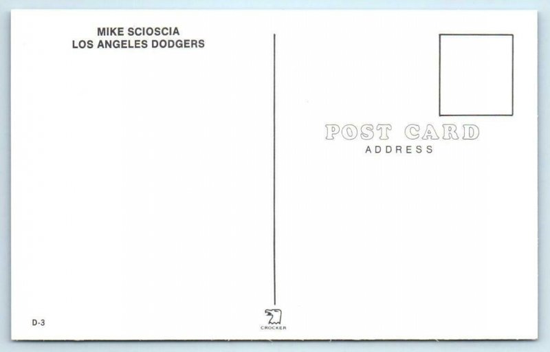 MIKE SCIOSCIA Baseball Player LOS ANGELES DODGER ca 1980s   Postcard 