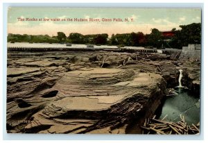 c1910's The Rocks Low Water Hudson River Glen Falls New York NY Antique Postcard 