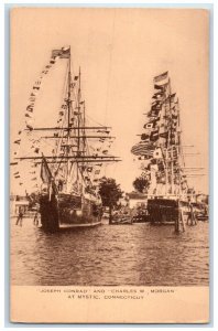 Joseph Conrad And Charles W. Morgan Sailing Ships Mystic Connecticut CT Postcard