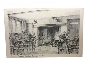 Interior Crocus Cottage Tea Rooms Denham Village Bucks Unused Vtg Art Postcard