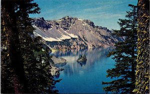 Crater Lake National Park Oregon OR Phantom Ship Postcard VTG UNP Vintage Unused 