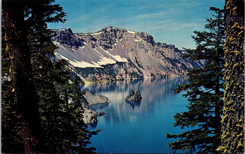 Crater Lake National Park Oregon OR Phantom Ship Postcard VTG UNP Vintage Unused 