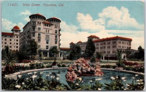 1910's Hotel Green Pasadena California CA Pond Building Grounds Postcard