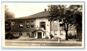 1932 Public Library Street View Puyallup Washington WA RPPC Photo Postcard