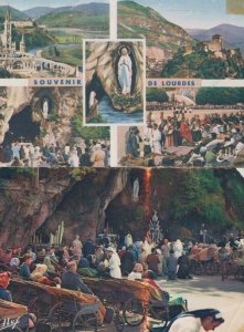 Lourdes The Sick Healing Before The Grotto 2x Rare French Postcard