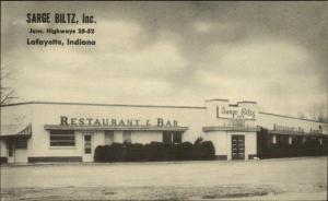 Lafayette IN Sarge Blitz Inc Restaurant & Bar Postcard