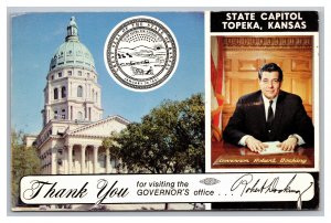 Thank You From Kansas Governor's Office Robert Docking Topeka Kansas Postcard