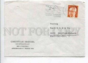 421787 GERMANY 1973 year Coburg museum Dinosaurs ADVERTISING real posted COVER