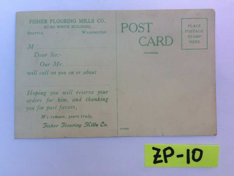 America's Finest Flouring Mills Fisher's Blend Perfect Vintage Postcard ZP-10