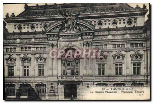 Postcard Old Tours Municipal Theater