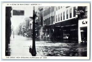 Newport Rhode Island RI Postcard Scene On Main Street England Hurricane 1938