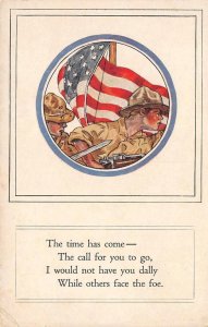 The call for you to go Patriotic Military WWI Soldiers 1910s Antique Postcard