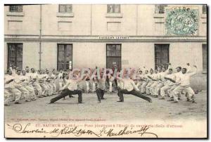 Old Postcard Saumur Laying Plastic has the & # cavalry 39Ecole Fencing