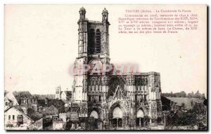 Old Postcard Troyes The Cathedral St Pierre