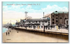 Boardwalk and Nixon Theatre Atlantic CIty NJ UNP Unused DB Postcard W11