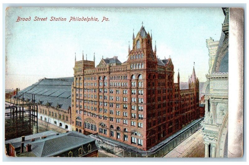 c1905 Broad Street Station Exterior Building Philadelphia Pennsylvania Postcard