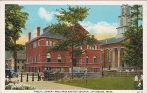 Massachusetts Fitchburg Public Library and First Baptist Church Curteich