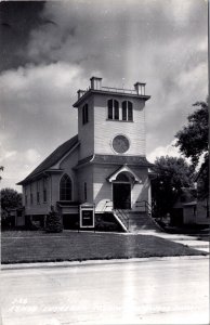 Real Photo Postcard Synod Lutheran Church in Northwood, Iowa