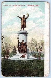 1912 FRANCIS SCOTT KEY MONUMENT FREDERICK MD GETTYSBURG POSTMARK POSTCARD
