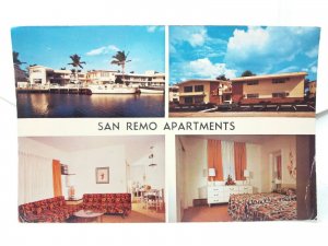 San Remo Apartments 148 Isle of Venice Fort Lauderdale Florida USA Vtg Postcard