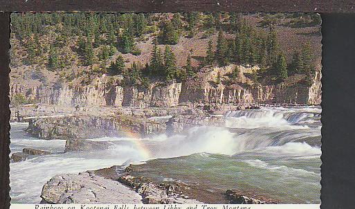 Kootenai Falls Between Libby and Trot MT Postcard BIN E755