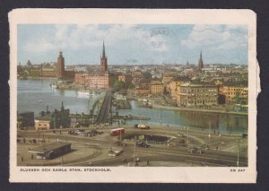 Vintage postcard Slussen Gamla Stan City Hall view Stockholm Sweden