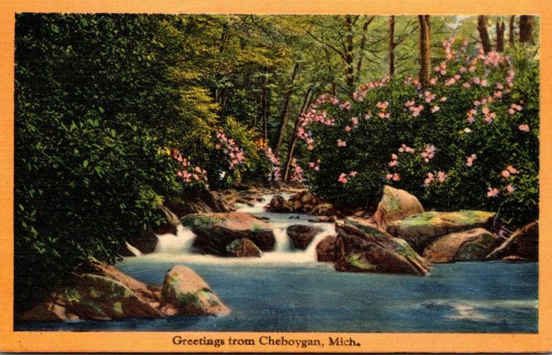 Michigan Greetings From Cheboygan 1941