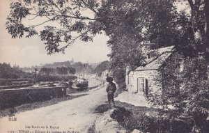 Les Bords de la Rance Dinan Depart de Bateau de St Malo France Old Postcard