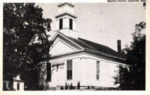 Baptist Church  Granville   Massachusetts  Postcard