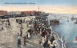 Wilson Avenue Bathing Beach Chicago Illinois 1915 postcard