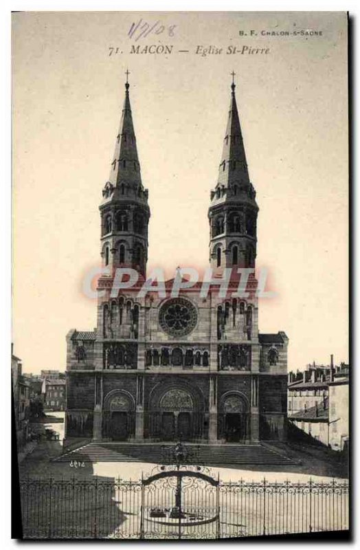 Postcard Old Macon St Peter's Church