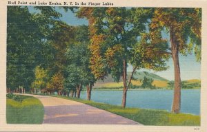 Bluff Point and Lake Keuka NY, New York - Highway in the Finger Lakes - Linen