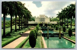 Vintage Hawaii Postcard -  Mormon Temple