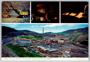 Noranda Copper Mines Murdochville Gaspe Quebec Canada 1988 Multiview Postcard #2