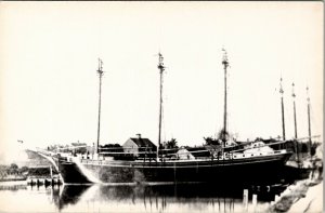 Maine Kennebunkport Three Masted Schooner ME Kodak Paper Photo Postcard W2